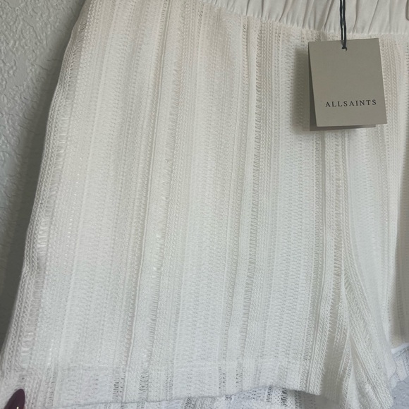 Allsaints Giana Crochet Shorts In Tofu White - Picture 4 of 11